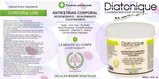 Crema Antiestrías Diatonique Plus Regeneradora con Centella Asiática - 500 ml