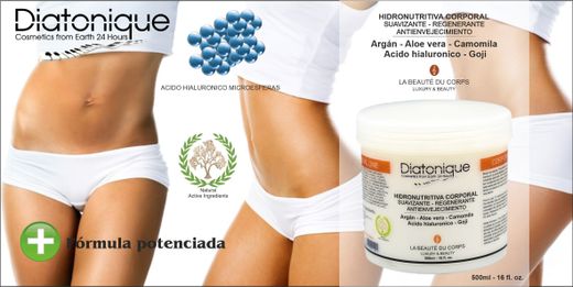 Crema corporal de ácido hialurónico Hidronutritiva y antioxidante Más Plus Diatonique 500 ml