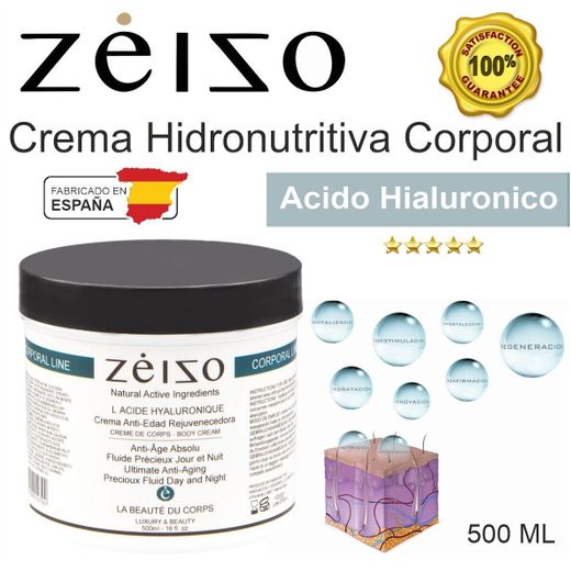 Crema Corporal Hidronutritiva Anti-edad con Ácido Hialurónico 500 ml - Zeizo