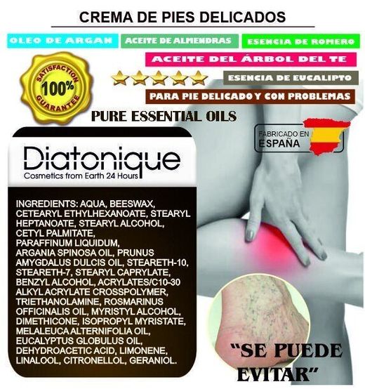 Crema de pies delicados con argán Diatonique - Aromaterapia 500 ml