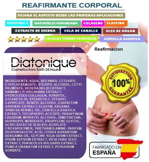 Crema reafirmante corporal profesional 500 ml - Diatonique - Acción inmediata