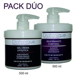 Pack Duo Diatonique: Crema Reafirmante y Gel Reductor Corporal 500 ml + 500 ml