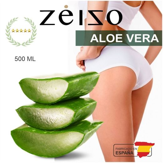 Gel Aloe Vera Verde Zeizo para Hidratación Intensa y Cuidado Natural de la Piel - 500 ml