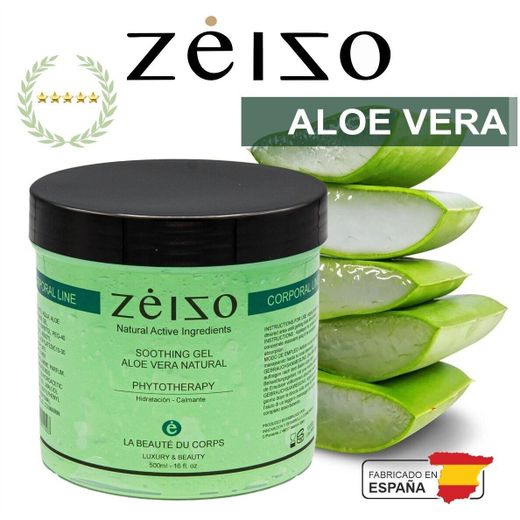 Gel Aloe Vera Verde Zeizo para Hidratación Intensa y Cuidado Natural de la Piel - 500 ml