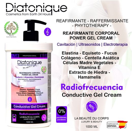 Gel-Crema Corporal Reafirmante Hidratante para Radiofrecuencia y Cavitación Diatonique - 1000 ml