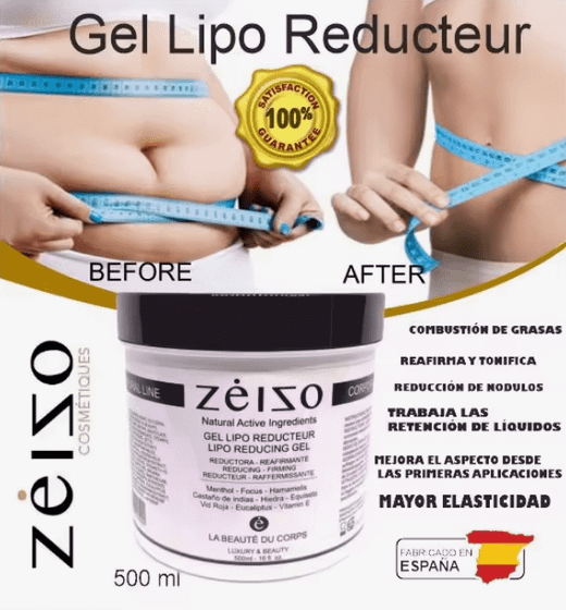 Gel Reductor y Quemagrasas Zeizo 500 ml - Efecto Frío-Calor para Celulitis
