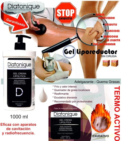 Gel Slim Liporeductor Quema Grasas Diatonique - Vientre Plano - 1000 ml