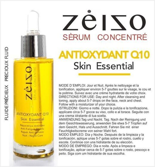 Serum antioxidante Zeizo con Coenzima Q10, ácido hialurónico y vitamina E - 30 ml